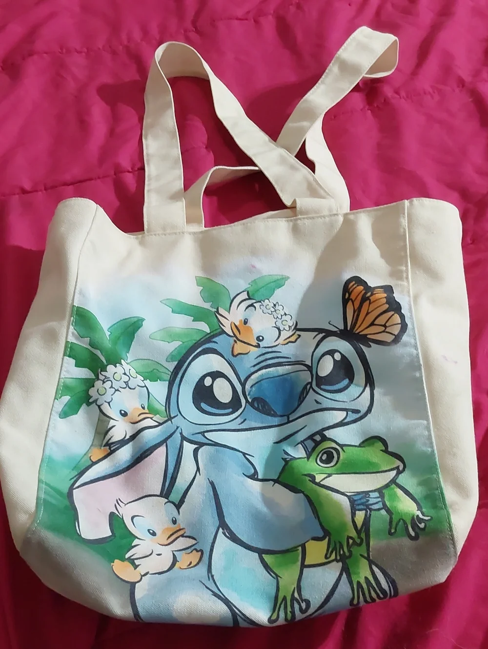 Disney Lilo & Stitch Canvas Tote Bag with Cute Print